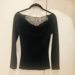 Vintage Blumarine Lace Back Black long Sleeve Top